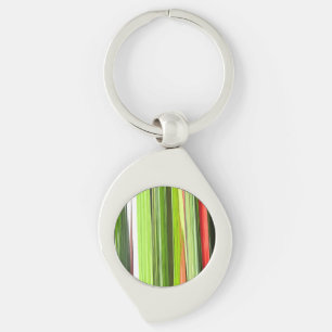 Vertical Green Abstract 422 Key Ring
