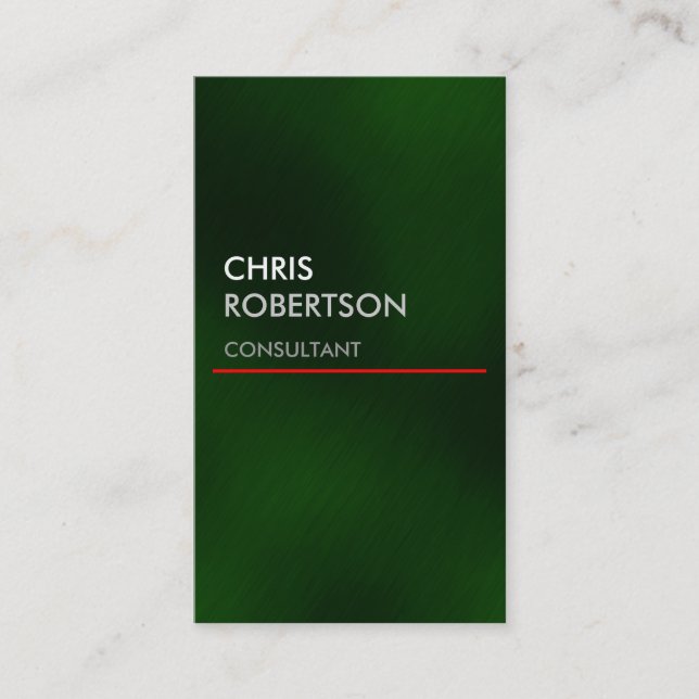 Vertical Green Red Line Attractive Business Card (Front)