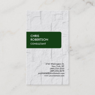 Vertical Green Stripe Brick Wall Business Card