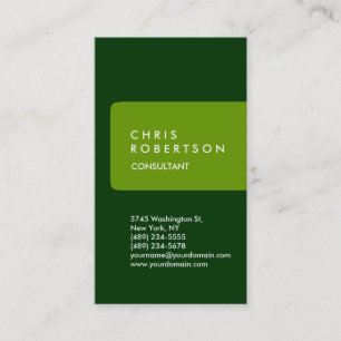 Vertical Green Stripe Professional Business Card