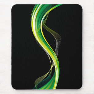 Vertical Green Wave Abstract Design-34534 Mouse Pad