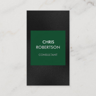 Vertical Grey Dark Forest Green Business Card