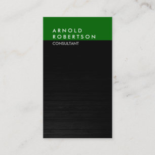 Vertical Grey Dark Green Wood Trendy Business Card