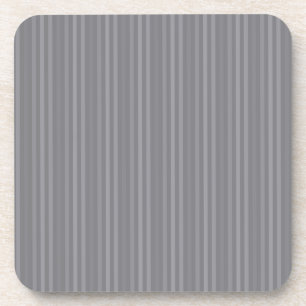 Vertical Grey Stripes Pattern Coaster