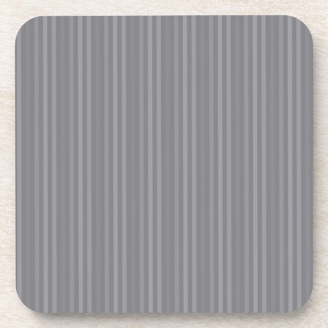 Vertical Grey Stripes Pattern Coaster (Front)