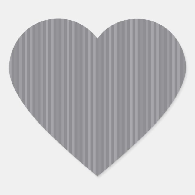 Vertical Grey Stripes Pattern Heart Sticker (Front)