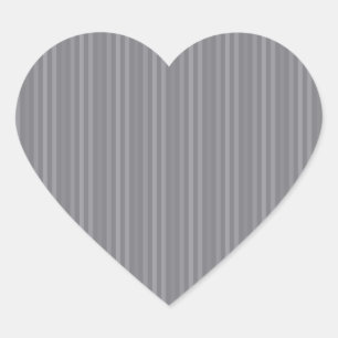 Vertical Grey Stripes Pattern Heart Sticker