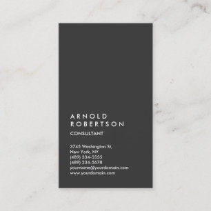 Vertical Grey Trendy Consultant Business Card