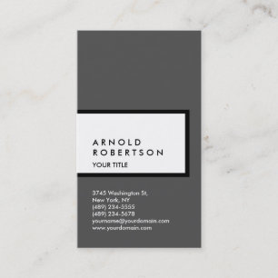 Vertical Grey White Professional Business Card