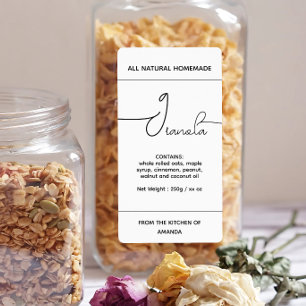 Vertical Homemade Granola Label