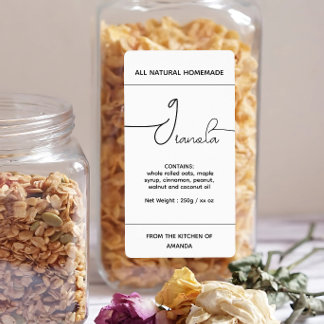 Vertical Homemade Granola Label