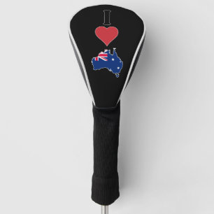 Vertical I Love Australia / I Heart Australia Golf Head Cover