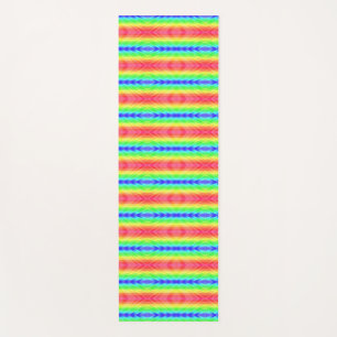 Vertical image of a vibrant, rainbow-coloured  yoga mat
