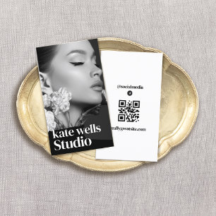 Vertical Instagram Photo QR Code Business Card