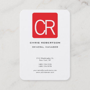 Vertical Large Red Stripe White Professional Plain Business Card