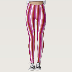 Vertical Lesbian Pride Flag Leggings