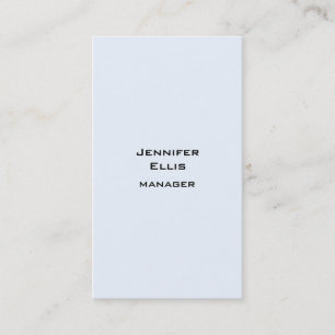 Vertical Light Blue Background Plain Modern Business Card
