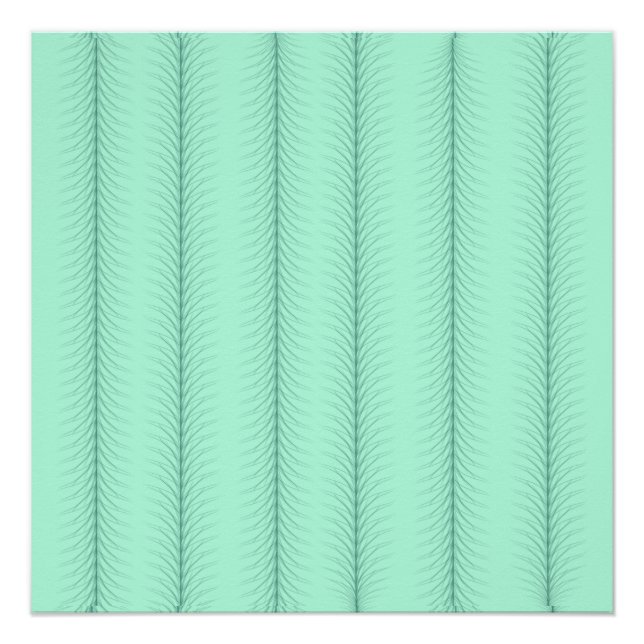 Vertical lines on mint green pattern poster (Front)