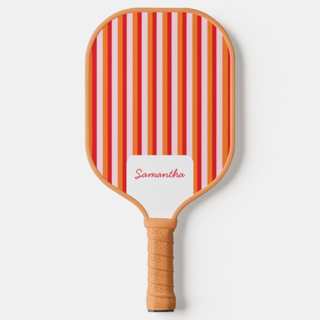 Vertical lines personalised stripes pickleball paddle (Front)