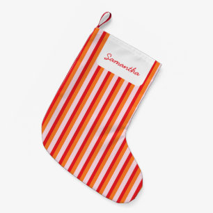 Vertical lines personalised stripes small christmas stocking