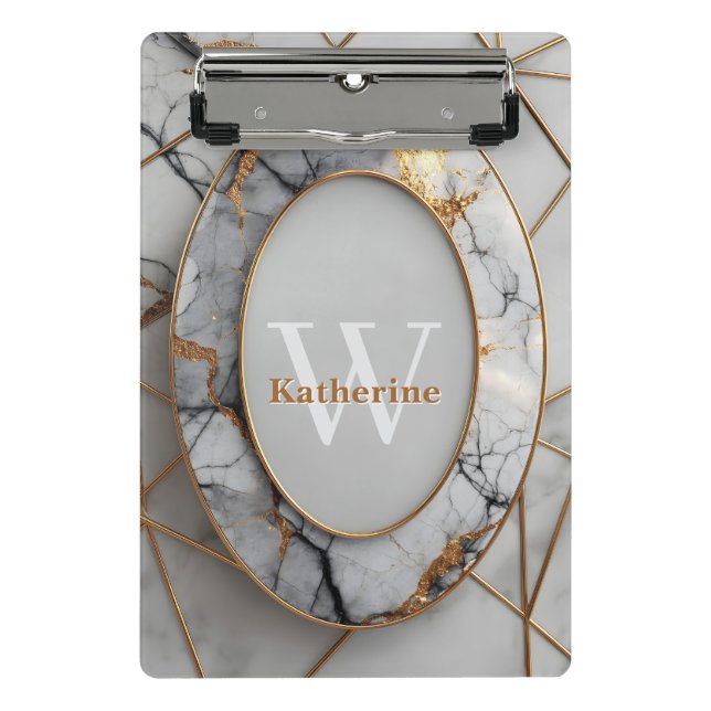 Vertical Luxury Oval Frame with Custom Name Mini Clipboard (Front)