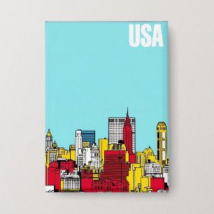 Vertical Metropolitan Skyline Cityscape Art