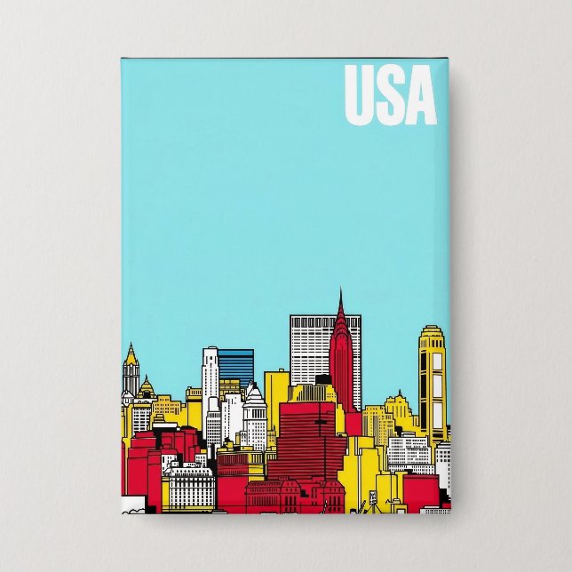 Vertical Metropolitan Skyline Cityscape Art (Front)