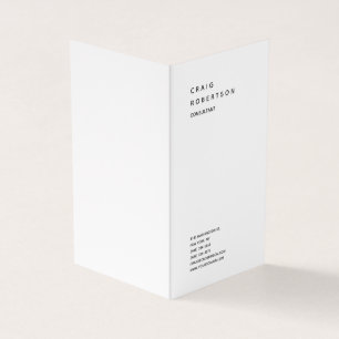 Vertical Minimalist Plain Modern White Trendy Business Card
