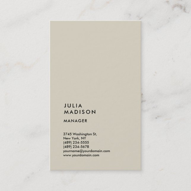 Vertical Minimalist Trendy Pastel Colours Business Card (Front)