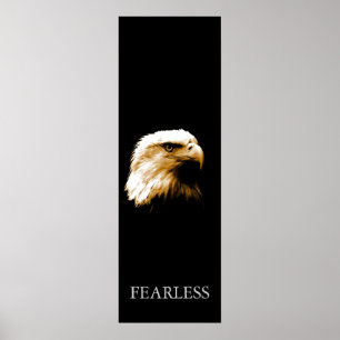 Vertical Motivational Fearless Bald Eagle Poster