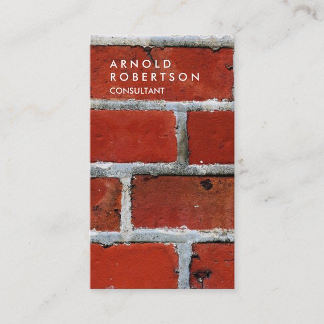 Vertical Orange Wall Design Quality Trendy Business Card (Front)