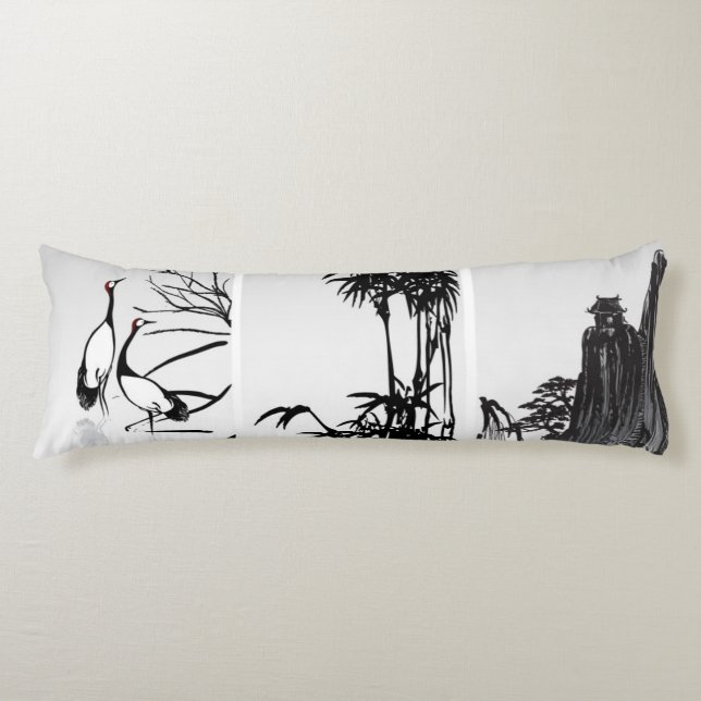Vertical Oriental Scroll Body Cushion (Front)