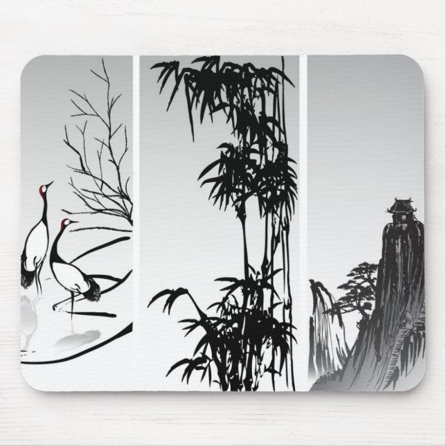 Vertical Oriental Scroll Mouse Pad (Front)
