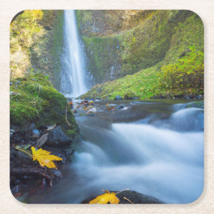 Vertical panorama view of Tunnel Falls Square Paper Coaster