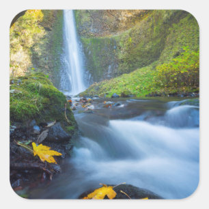Vertical panorama view of Tunnel Falls Square Sticker