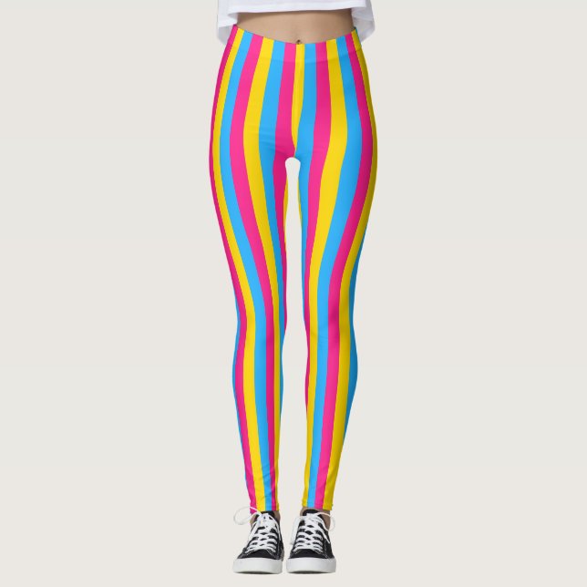 Vertical Pansexual Pride Flag Leggings (Front)
