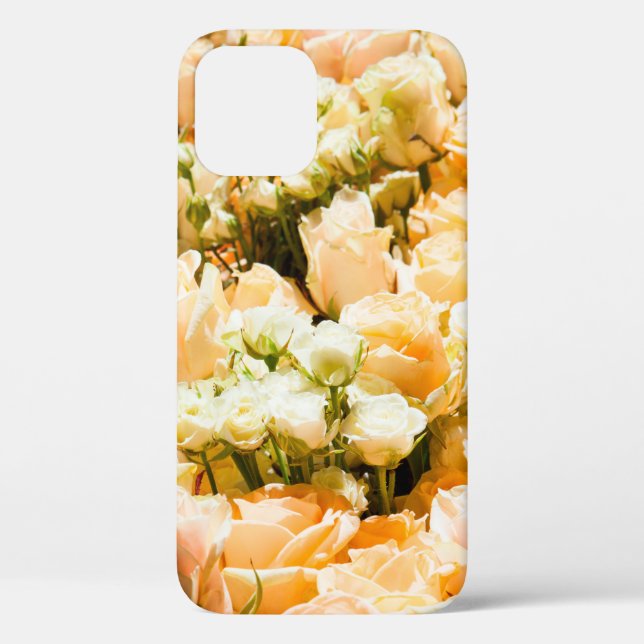 Vertical pattern of white roses. anniversary, back Case-Mate iPhone case (Back)