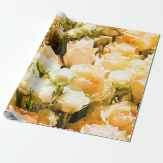 Vertical pattern of white roses. anniversary, back wrapping paper