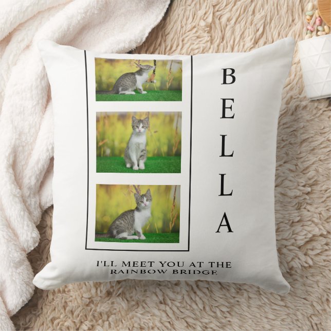 Vertical Pet Memorial Layout with Photo Trio Cushion (Blanket)