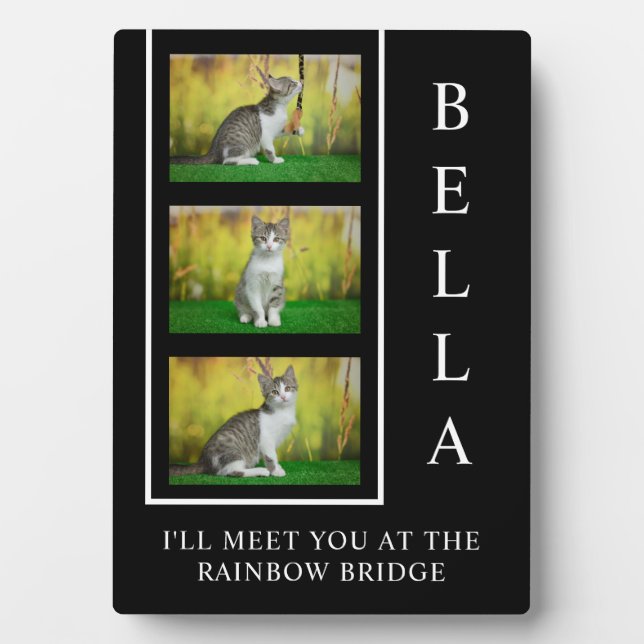 Vertical Pet Memorial Layout with Photo Trio Plaque (Front)