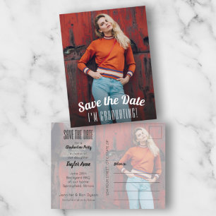 Vertical Photo Graduation Save the Date Postcard