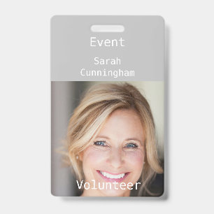 Vertical Photo ID Badge for a Volunteer