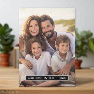 Vertical Photo with Black Colour Block for Text Holiday Card