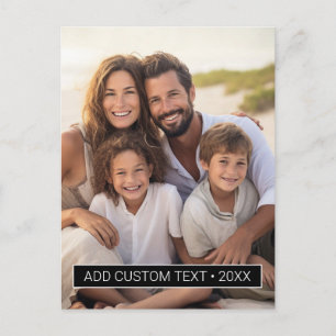 Vertical Photo with Black Colour Block for Text Postcard