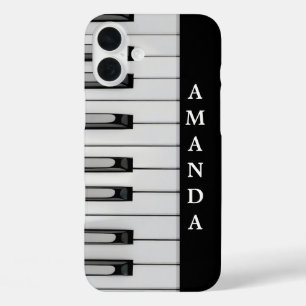 Vertical Piano Keys with Personalised Name iPhone 16 Plus Case