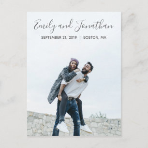 Vertical Picture Wedding Save The Date Postcard