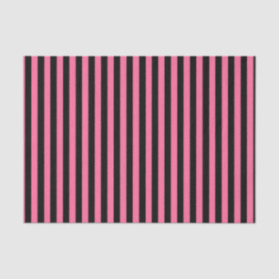 Vertical Pink and Black Stripes Tissue Paper