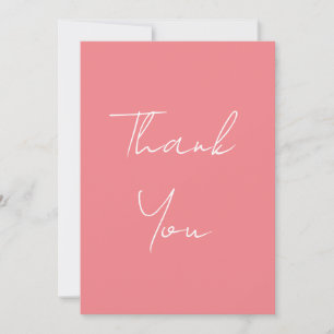 Vertical Pink Professional Handwritten Script Thank You Card