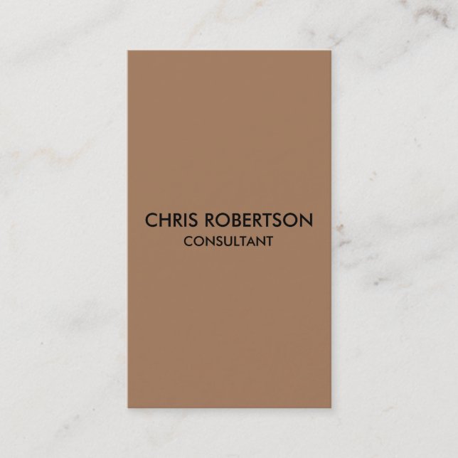 Vertical Plain French Beige Colour Business Card (Front)