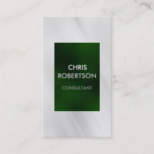 Vertical Plain Grey Green Attractive Business Card